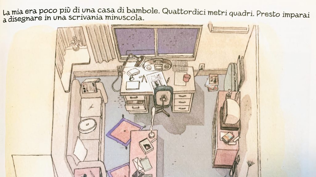 Illustrazione della camera di Tokyo da Quaderni Giapponesi - pagina 29