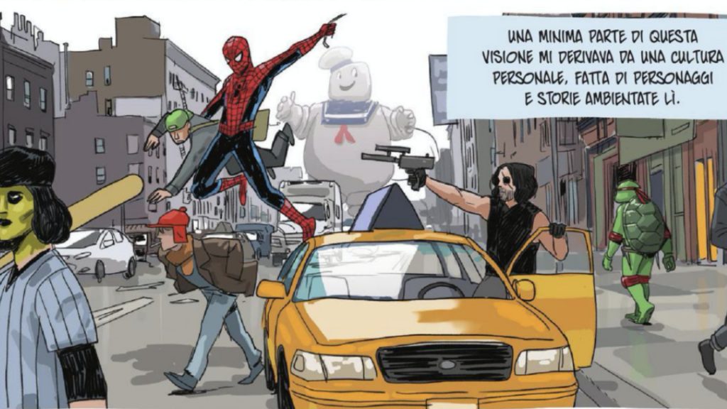 New York nella cultura nerd attraverso un'illustrazione da Il suono del mondo a memoria di Giacomo Bevilaqua