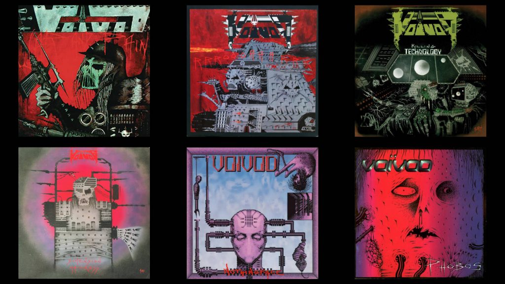 I CD dei Voivod che compongono la saga The nuclear vampire